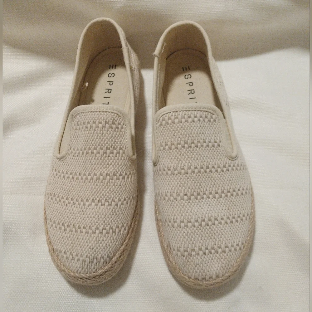 Esprit Nadine Cream and Tan Espadrille Loafer